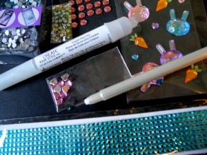 Obviously the bunnies are too big, but I used one of the little hearts from that set.